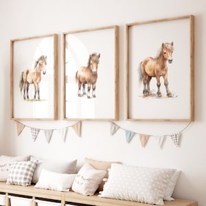 Horse Nursery Print | Set of 3 Prints | Digital Print | Pony Nursery Wall Art | Girl Nursery Decor | Horse Wall Art | Horse Nursery Decor