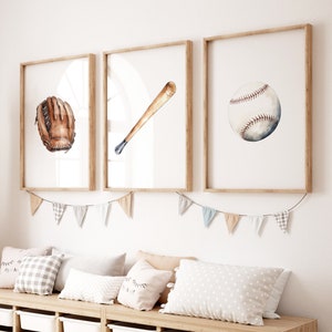 Baseball Prints | Set of 3 Prints | Digital Print | Baseball Nursery Decor | Baseball Wall Decor | Baseball Wall Art | Boy Room Decor
