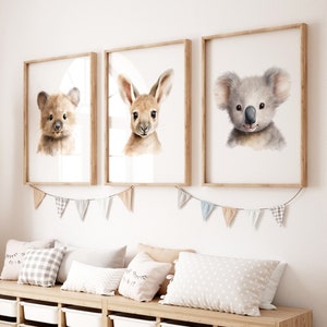 Australian Animal Wall Decor | Set of 3 Prints | Australian Animal Prints | Australian Nursery Decor | Kids Animal Decor | Digital Prints