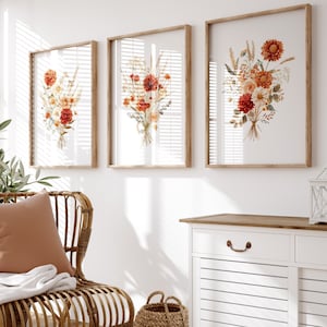 Herbst Wildblumen Drucke | 3er-Set | Herbst Dekor | Herbst Blumen Kunst | Wildblumen Wand Kunst | Herbst Dekor | Druck | Wildblumenkunst