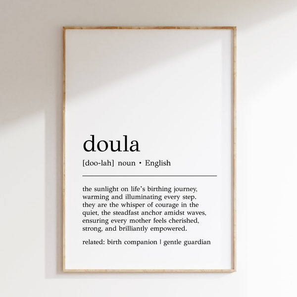 Doula Definition Print | Doula Poster | Doula Gift | Doula Wall Decor | Gift for Doula | Maternity Wall Art | Definition Art | Digital Print