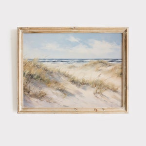 Coastal Beach Painting Print: Seaside Landscape Wall Art (Digital Print)