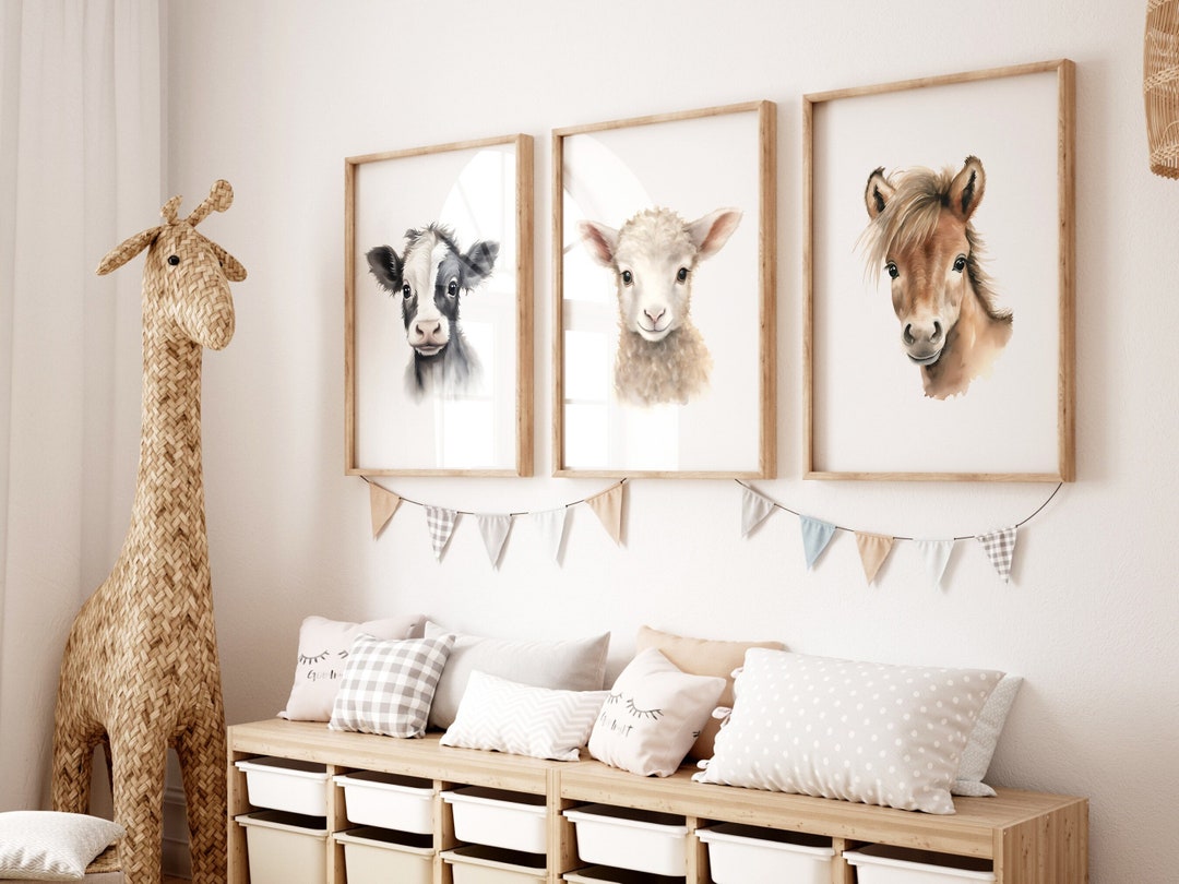 Farm Nursery Wall Art | Set of 3 Prints | Farm Nursery Prints | Digital ...