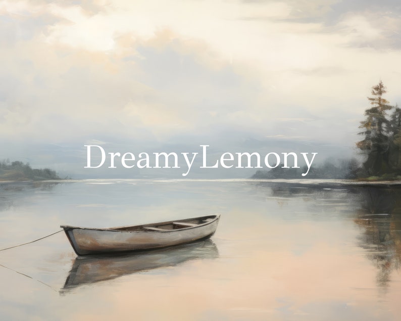 Lake Landscape Frame TV Art: Serene Boat Scene (Digital Download) image 5