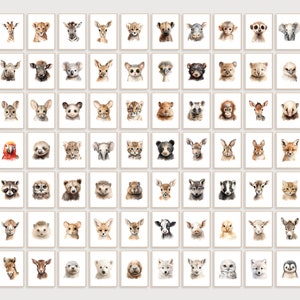 70 Nursery Animal Prints Bundle | Nursery Animal Decor | Nursery Animal Art | Digital Prints | Kids Animal Wall Art | Cute Animal Wall Art