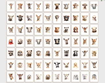 Nursery Animal Prints Bundle: Safari, Jungle, Woodland (Set of 70) (Digital Download)