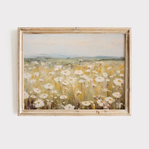 Daisy Field Print | Meadow Painting | Digital Print | Daisy Field Art Print | Daisy Field Oil Painting | Meadow Wall Art | Wildflower Art