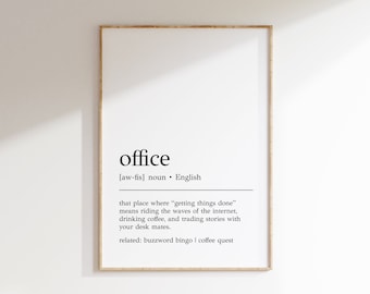 Funny Office Definition Print: Minimalist Cubicle Decor (Digital Print)