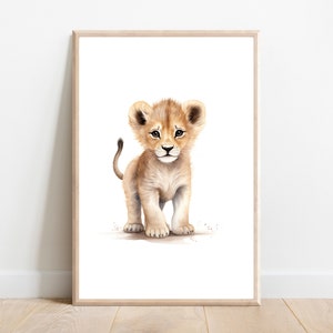 Baby Lion Nursery Art: Safari Animal Print (Digital Download)