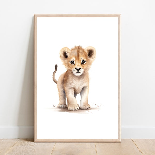 Lion Nursery Decor | Baby Lion Nursery Decor | Digital Print | Safari Animal Print | Lion Wall Art | Nursery Lion Prints | Wall Art Decor