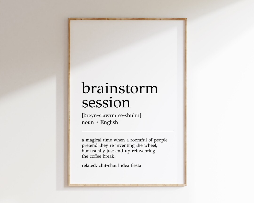 Brainstorm Session Definition Print: Funny Office Wall Art (digital ...