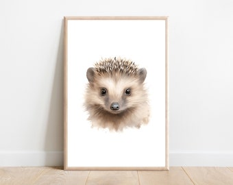 Hedgehog Nursery Print:  Woodland Animal Art (Digital Download)