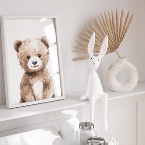Soft toned animal art for children's room