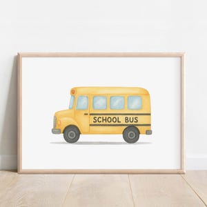 School Bus Nursery Print: Playful Kids Room Wall Art (Digital Download)