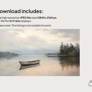 Lake Landscape Frame TV Art: Serene Boat Scene (Digital Download) image 6