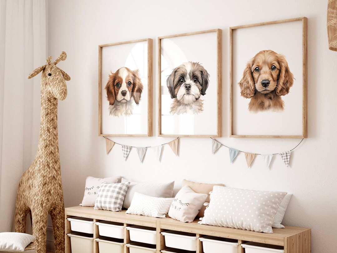 Spaniel Set Puppy Nursery Art Prints: Cavalier, Shih Tzu, Cocker Spaniel (set of 3 ...