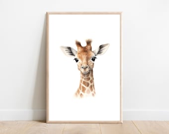 Giraffe Nursery Print:  Safari Animal Art (Digital Download)