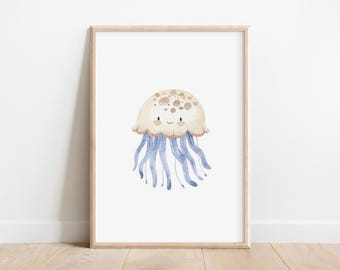 Jellyfish Nursery Print: Under the Sea, Baby Room Decor (Digital Download)