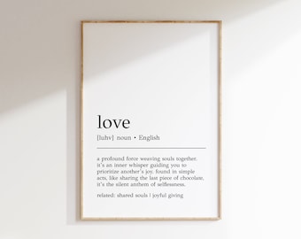 Love Definition Print: Romantic Wall Art (Digital Print)