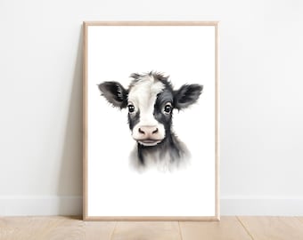 Calf Nursery Print: Farm Animal Wall Art (Digital Download)