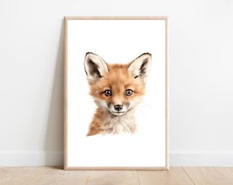 Fox Nursery Art Print: Woodland Animal Decor (Digital Download)