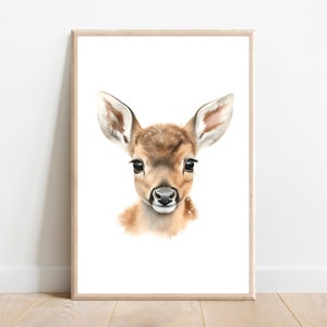 Deer Nursery Print | Woodland Animal Print | Digital Print | Baby Deer Decor | Deer Wall Art | Nursery Wall Decor | Deer Nursery Decor