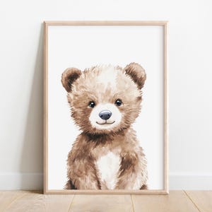 Bear Nursery Print, Bear Wall Art, Animal Print, Baby Room Art, Nursery Wall Art, Cute Animal Art, Woodland Nursery, Printable Wall Decor