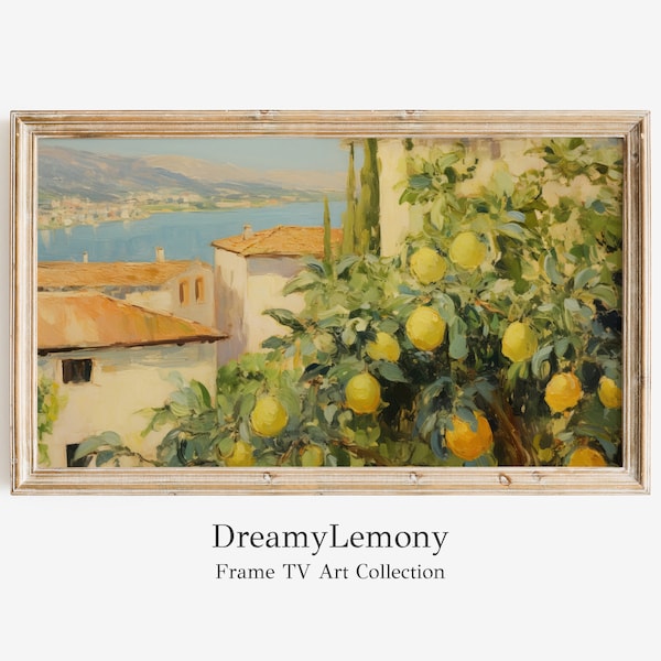 Samsung Frame TV Art | Italian TV Artwork | Lemon Frame Art | Mediterranean Frame TV Art | Italian Frame Tv Art | Art for Frame Tv