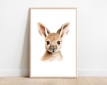 Kangaroo Nursery Print: Australian Animal Wall Art (Digital Download)