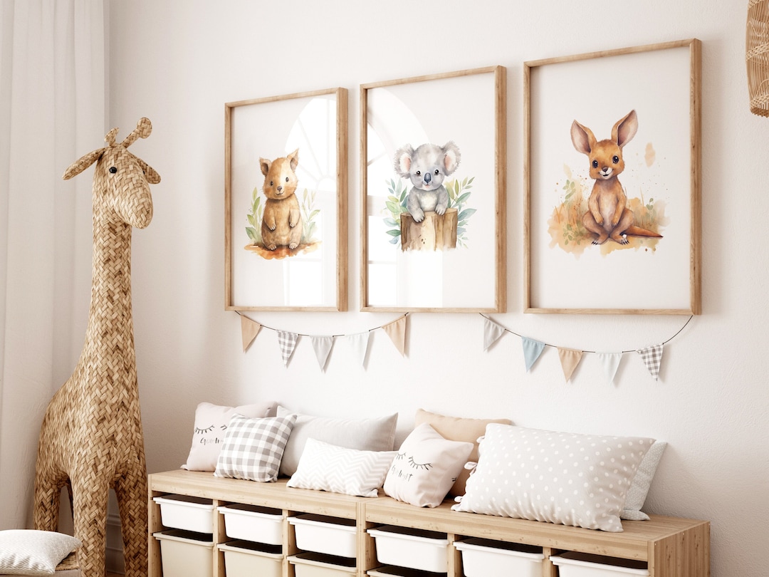 Australian Animal Nursery Prints | Set of 3 Prints Nursery | Digital ...