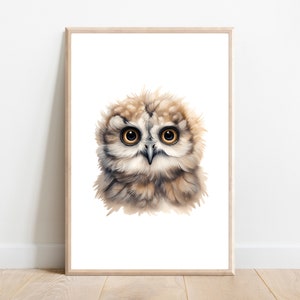 Owl Nursery Print: Woodland Animal Wall Art (Digital Download)