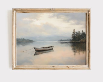 Impresión de lago tranquilo / Decoración de casa de lago / Impresión de paisaje de lago / Impresión digital / Impresión de arte de paisaje / Pintura de lago / Arte de pared de lago