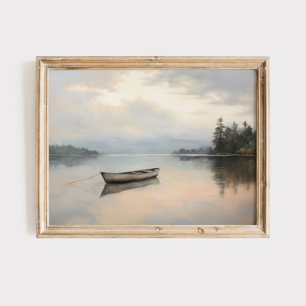 Calm Lake Print | Lake House Decor | Lake Landscape Print | Digital Print | Landscape Art Print | Lake Painting | Lake Wall Art