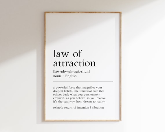Law der Anziehungskraft Definition Print: Motivierende Wandkunst  (Digitaldruck)