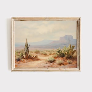 Arizona Desert Landscape Painting: Southwestern Art Print (Digital Print)