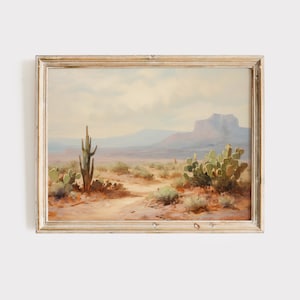 Arizona Desert Landscape Print | Desert Landscape Painting | Desert Landscape Art | Digital Print | Landscape Oil Painting | Landscape Print