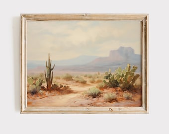 Pintura de paisaje del desierto de Arizona: Impresión artística del suroeste (impresión digital)
