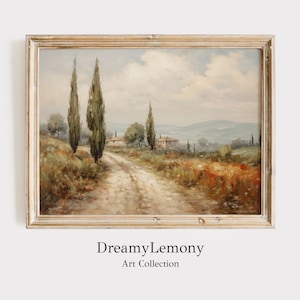 Italian Landscape Print | Landscape Art Print | Landscape Wall Art | Digital Print | Italy Landscape | Italian Countryside Painting