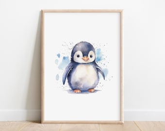 Print babypinguïn: arctische kinderkamerdecoratie (digitale print)