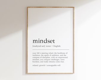 Mindset Definition Kunstdruck: Motivationsdruck fürs Büro (Digitaldruck)