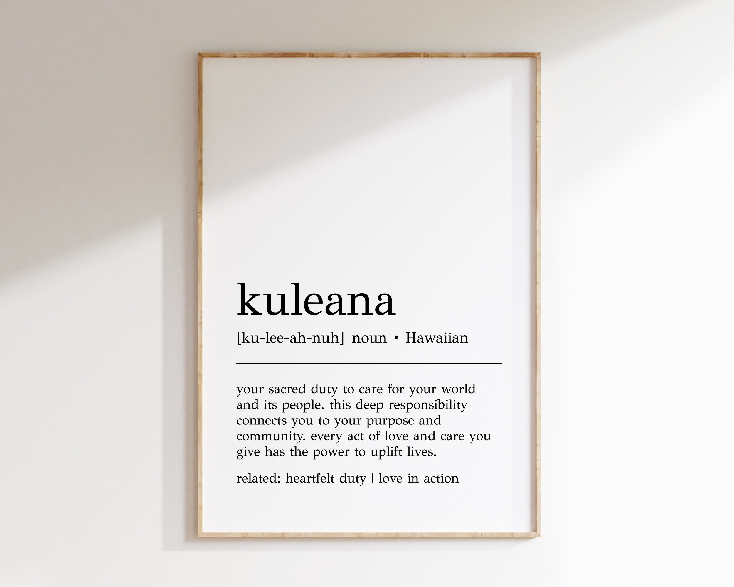 Kuleana Definition Print: Hawaiian Wall Art (digital Download) - Etsy