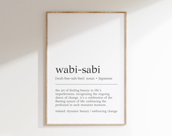 Wabi Sabi Definition Print: Japanese Wall Art (Digital Print)