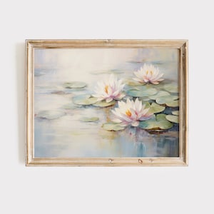 Water Lilies Impressionist Art Print: Serene Garden Wall Decor (Digital Download)