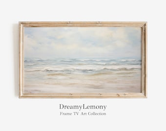 Seascape Painting for Samsung Frame TV: Coastal Beach Art (Digital Download)