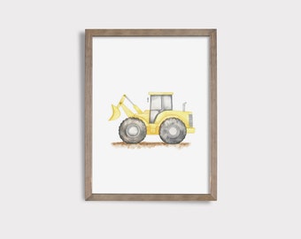 Wheel Loader Print: Construction Truck Nursery Decor (Digital Download)