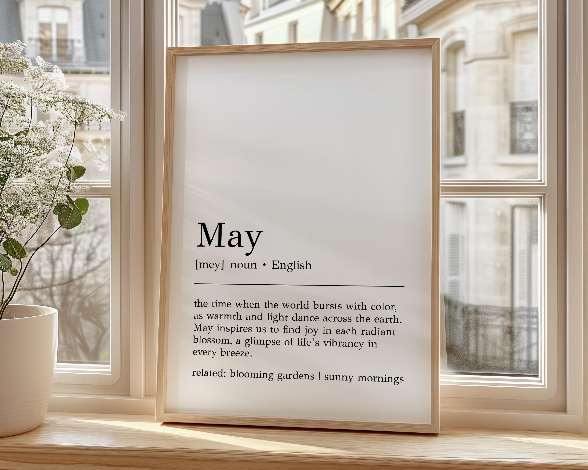 May. Description May Definition Print: Minimalist Spring Wall Art (digital Print) - Etsy