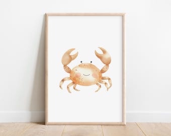 Crab  Nursery Print: Ocean Animal Art (Digital Download)