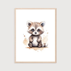 Baby Raccoon Print | Animal Print |  Raccoon | Digital Print | Nursery Baby Animal Print |  Nursery Poster | Kids Poster
