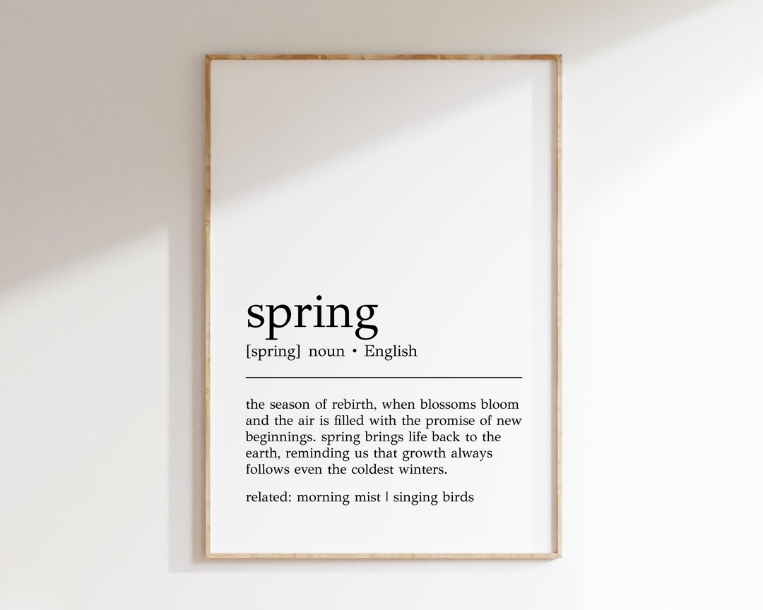 Spring Definition Print | Minimalist Decor | Spring Wall Art | Digital ...