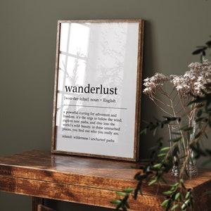 Wanderlust Definition Print Wanderlust Decor Travel Wall Art Gift for Traveler Wanderlust Wall Art Travel Poster Digital Print image 6